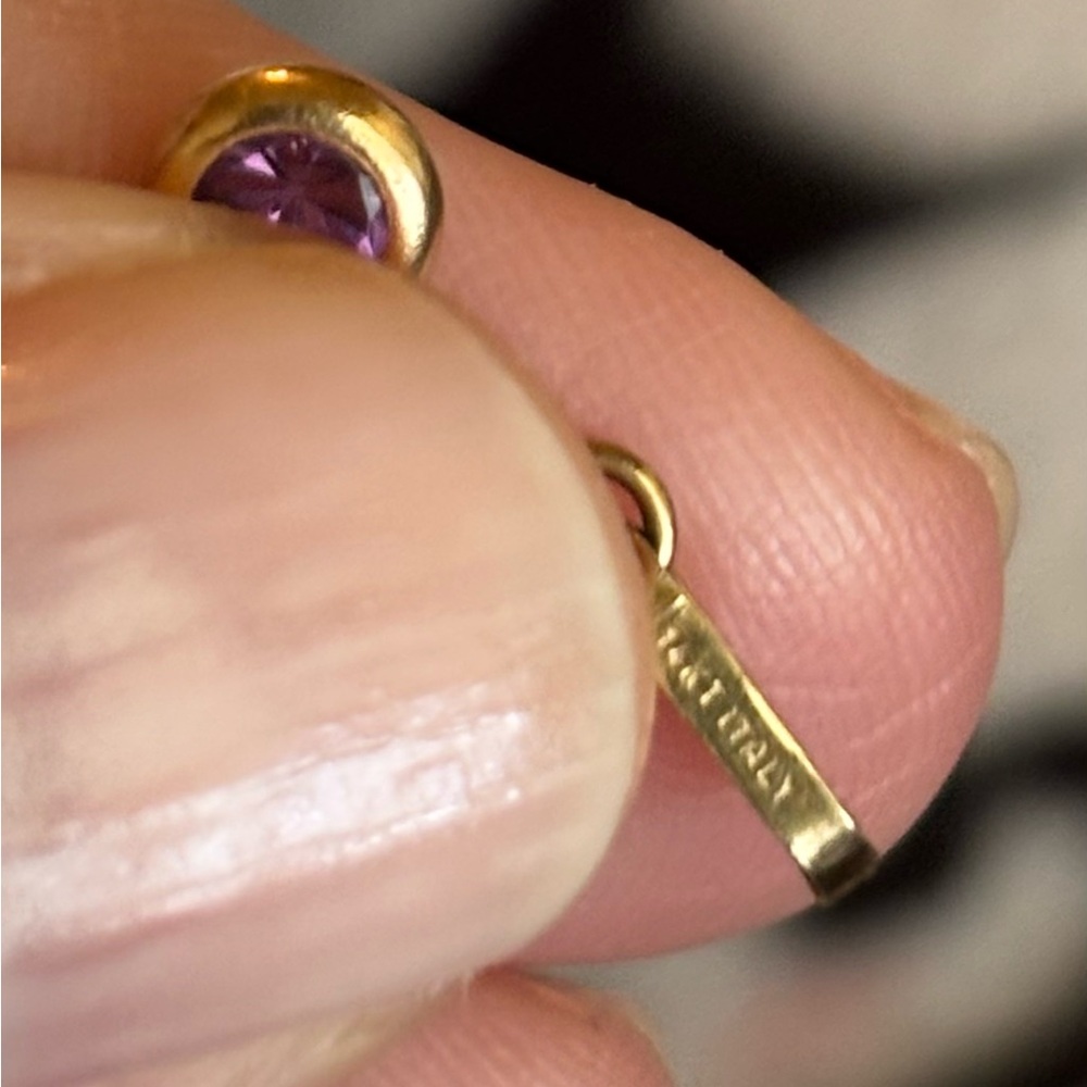 Gold and Purple Turtle Pendant - Picture 2 of 3
